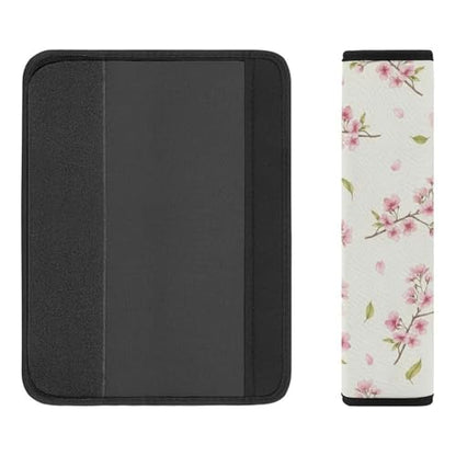 2PCS Pink Cherry Flower Blossom Watercolor Flowers Car Seat Straps Shoulder Pads Soft Padded Seat Belt Cushion for Adult Use, Car Seats Pushchair Strollers High Chair Pushchair, Anti-Slip Pad - color: Pattern 332