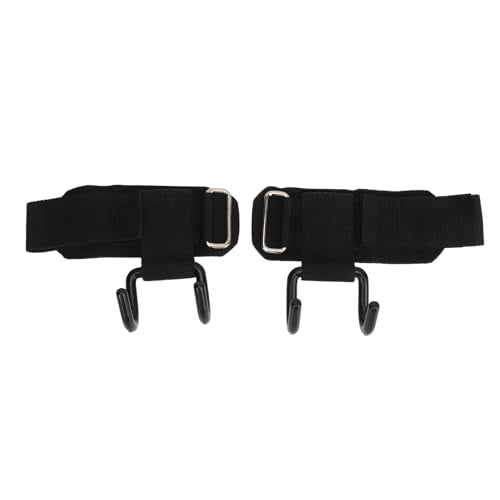 Powerlifting Straps Dual Hook Design Increase Grip Strength for Strength Training Weightlifting Exercises 2pcs Black