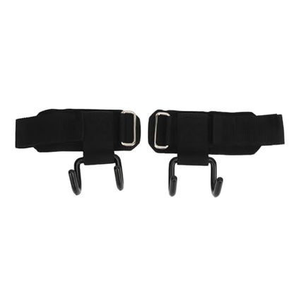 Powerlifting Straps Dual Hook Design Increase Grip Strength for Strength Training Weightlifting Exercises 2pcs Black