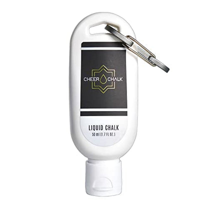 Liquid Chalk - Chalk for Elite Cheerleading - Chalk for Stunting - Chalk for Gymnastics - 50ml Bottle with Carabiner - 50 Practices Per Bottle - Maximum Grip for Safer Stunting - style: 1 Pack