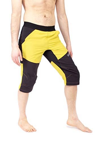 Ucraft "Xlite Rock Climbing Bouldering and Yoga Knickers ¾ Men's and Women's Capri Pants. Lightweight, Stretchy, Breathable - color: Yellow+, size: Large