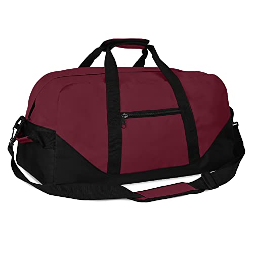 21" Large Duffle Bag with Adjustable Strap - color: Maroon