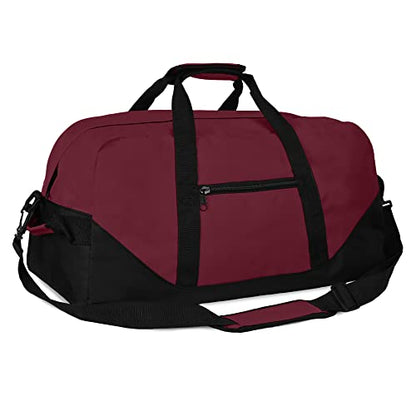 21" Large Duffle Bag with Adjustable Strap - color: Maroon