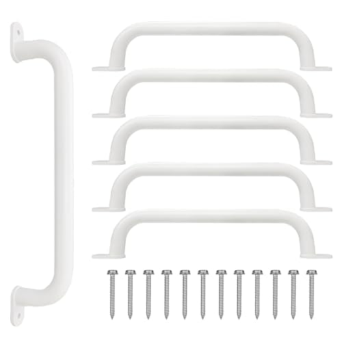 ESPETS 17'' White Monkey Bars Indoor, Outdoor Playground Handles, 6 Pieces | Swing Set Attachment Grab Handles, Weather-resistence Indoor & Outdoor Monkey Bars for Jungle Gym, Playhouse, Climbing Frame - color: White