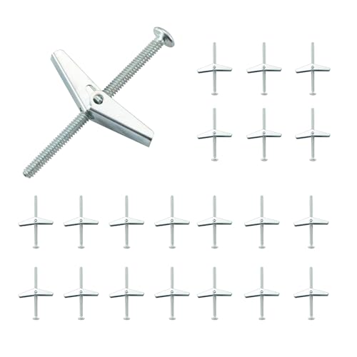 3/16" Toggle Bolts and Wing Nuts Set, 20 Pcs Hollow Wall Anchors for Drywall, Butterfly Toggle Anchors for Hanging Lamps Heavy Items,HOME MASTER HARDWARE - size: 3/16"(20pcs)