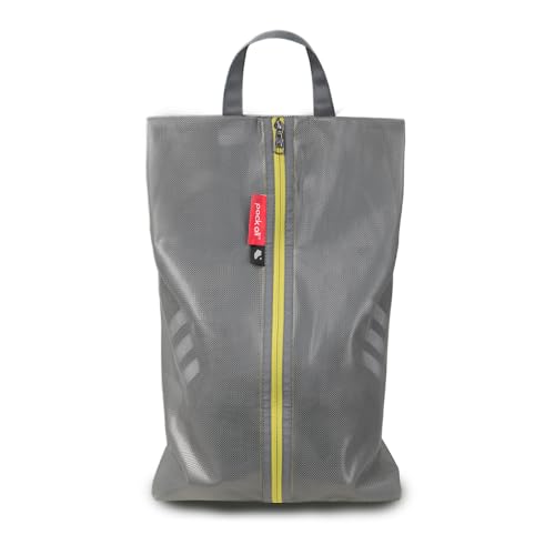 pack all Plus-Sized Shoe Bag for Travel, Water-Resistant Shoe Pouch | Odor-Resistant, Dustproof, Portable, Soccer Cleats & Gym Storage, Fits Up to Size 16, 1 Pack, Grey - color: Plus-Grey, style: 1 Pack