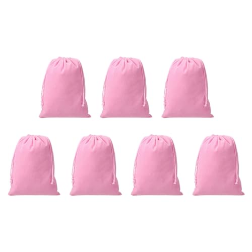 Drawstring Dice Bag 5.91" x 7.87" Durable Flocking Cloth Tarot Card Bag Perfect for Dice Storage & Jewelry & Chess & Cosplay Coin & Board Gaming Accessories (Pink, 7pcs) - color: Pink, size: 5.91"x7.87"