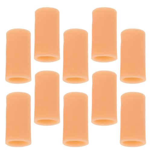HOMSFOU 5 Pairs Silicone Finger Protective Sleeves for Fingers Reusable Anti-wear with Khaki Color Comfortable to Prevent Frictional Discomfort for Gardening Work and Sports Activities