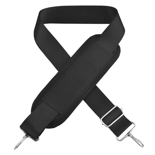 Bag Shoulder Strap Replacement Adjustable Strap with Padded Metal Hooks for Crossbody Bags Messenger Bags Laptops - color: 01# Black with Padded