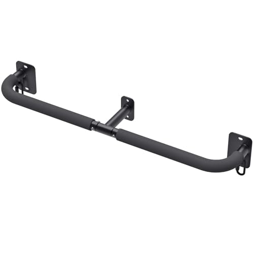 SELEWARE Heavy Duty Wall Mount Pull Up Bar, Joist Mount Chin Up Bar for Doorway, Sturdy Steel Construction, w/Resistance Band Hooks, Fits 32"/36" Wall Studs for Home Gym Strength Training - size: A: 32" x 1.6" Dia Grip