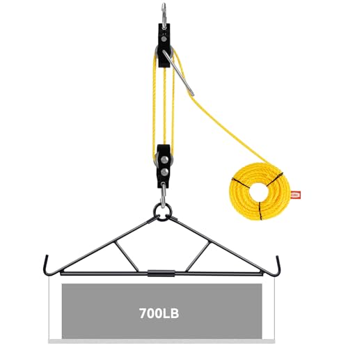 GearOZ Deer Hanger, Elk Hoist Pulley Lift System with Gambrel | Hunting Game Hanging Kit, 700lbs Loading, Deer Carcass/Butcher/Skinning, Gifts for Men/Hunter, Hunting Gear Accessories