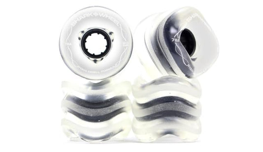 Shark Wheel 60 mm 78a Skateboard Wheels | California Roll | 4-Pack - color: Clear with Black Hub