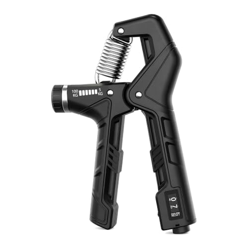 Grip Strength，Hand Grip Strengthener with Adjustable Resistance 11-220Lbs(5-100KG)，Grip Strengthener Forearm，Black Gripper