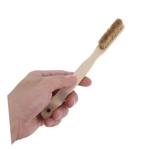Bouldering Cleaning Brush for Rock Climbing with Ergonomic Wood Handle and Secure Grip, Beige Bristle Brush for Outdoor Climbing and Chalk Hold Cleaning