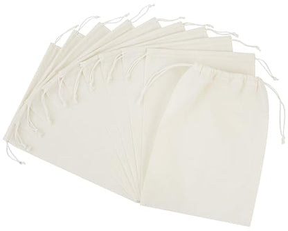PALTERWEAR 100% Cotton Drawstring Bags 10‑Pack 9x12 Lightweight 70 GSM Muslin Pouch Set | Reusable Gift, Craft, Pantry, Travel Storage | Double Drawstring (Natural Beige, 9 x 12 Inches) - size: 9 x 12 Inches