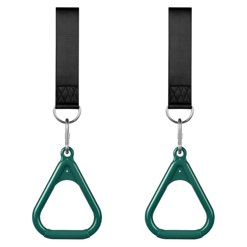 LadyRosian Trapeze Bar Swing Monkey Bars Hanging Ninja Rings Warrior Slackline Obstacle Course Kits for Kid Playground Equipment Accessories (Green) - color: Green