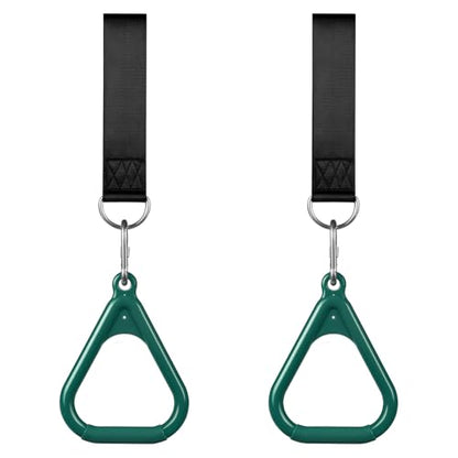 LadyRosian Trapeze Bar Swing Monkey Bars Hanging Ninja Rings Warrior Slackline Obstacle Course Kits for Kid Playground Equipment Accessories (Green) - color: Green