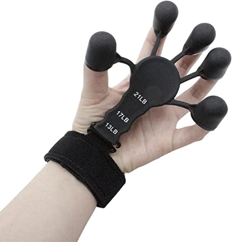 2 PCS Gripbuddy Strength Trainer - 2023 New Finger Resistance Band Set, 6 Resistant Level Finger Grip Strengthener Finger Extension Exerciser, Adjustable Finger Strength Trainer for Hand Workout