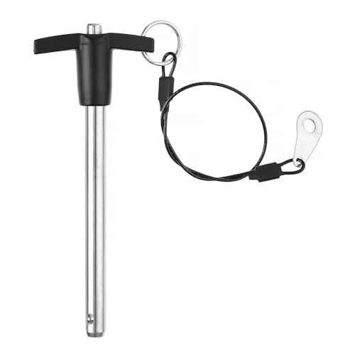 T Handle Quick Release Pin 3/8 Inch Diameter ,Stainless Steel Ball Locking Pin with Push Button Lanyard Cable Usable Length 3.54"(9.5*90mm) - size: 9.5mm-90mm