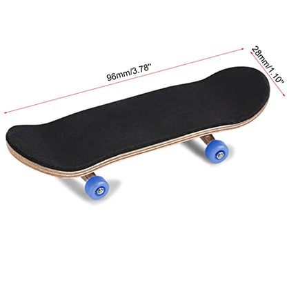 F&Yard Maple Wooden Fingerboard with Alloy Construction and Box, Mini Fingerboard Model with PU Pad and Bearing Wheels (Blue) - color: Blue