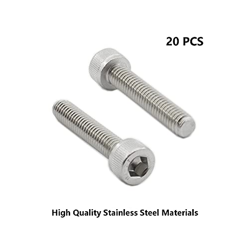 20 PCS Socket Head Cap Screws, TTZEZE 304 Stainless Steel Metric Machine Bolts Hex Socket Screw, Socket Drive Bright Finish Full Machine Threads for Shelf Chair Desk Install Repair (M6x20mm) - color: M6, size: 20mm
