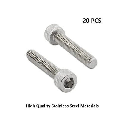 20 PCS Socket Head Cap Screws, TTZEZE 304 Stainless Steel Metric Machine Bolts Hex Socket Screw, Socket Drive Bright Finish Full Machine Threads for Shelf Chair Desk Install Repair (M6x20mm) - color: M6, size: 20mm