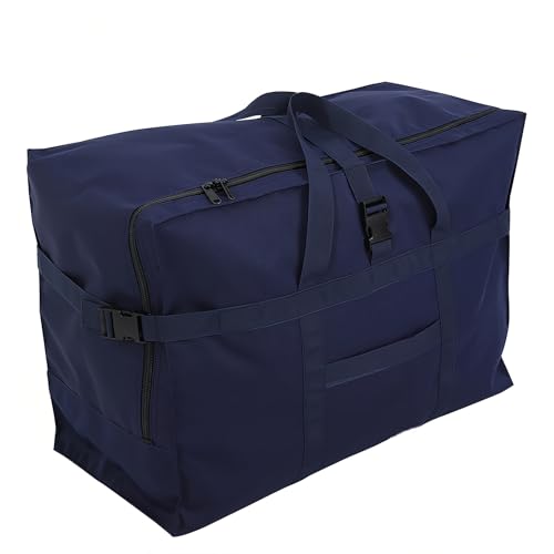 Arxus Large Duffel Bag, Waterproof Carry on Weekend Overnight Storage Bag over Luggage for Airline, Travel, Camping, Moving - color: 120L-Dark Blue
