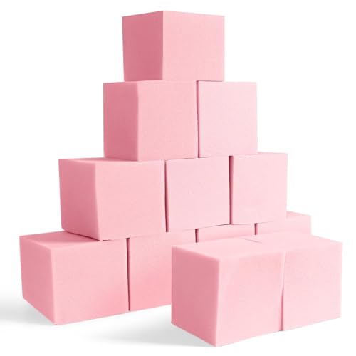 Foam Pit Blocks - 12 PCS 5" Foam Gym Cubes, Versatile Protective Padding for Trampolines, Gymnastics, Parkour & Action Sports - Pink - color: Pink, size: 12 Pack