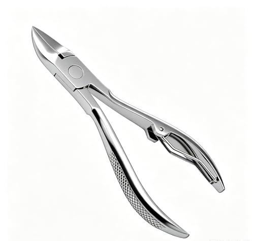 Podiatrist Nail Clippers, Professional Thick & Ingrown Toenail Clippers for Men & Seniors,Pedicure Clippers Toenail Cutters, Super Sharp Curved Blade Grooming Tool - color: Silver