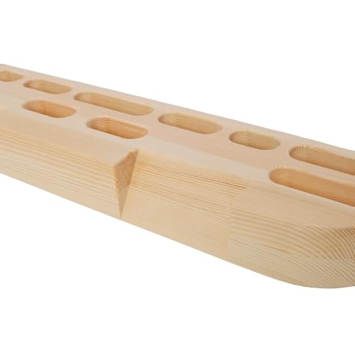 Rock Climbing Hangboard, Wooden Fingerboard Trainer for Climbing Grip Strength, Ergonomic Holds for Forearm Core Training, Premium Smooth Finish, Professional Wall-Mounted Hang Board