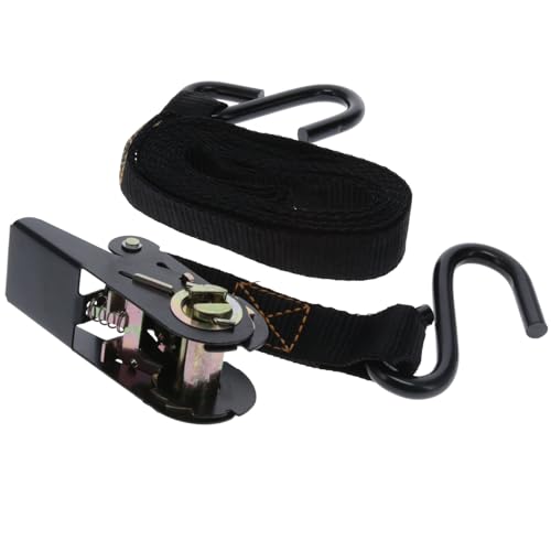 MUDDY 1" X 8' Rugged Durable Lightweight Reliable Adjustable Versatile Outdoor Treestand Ratchet Tie Down Strap with 2 Hardened Steel Hooks, 1 Pack - style: 1 Pack