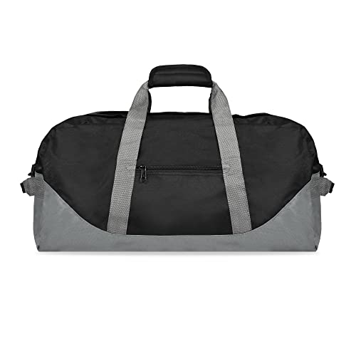 21" Large Duffle Bag with Adjustable Strap - color: Black Gray