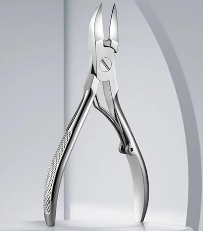 Podiatrist Nail Clippers, Professional Thick & Ingrown Toenail Clippers for Men & Seniors,Pedicure Clippers Toenail Cutters, Super Sharp Curved Blade Grooming Tool - color: Silver