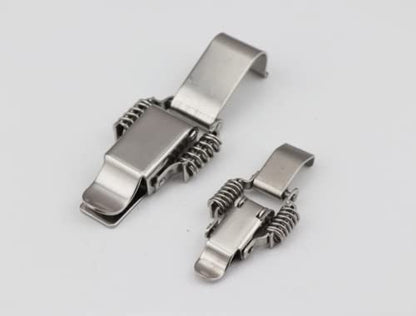 NRC&XRC Stainless Steel All in one Double Spring Locking Latch hasps Chest Toggle Catch Clasp Furniture Hardware Accessories w/Screws (2, S) - size: Small