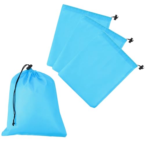 Drawstring Bag with Toggle, Stuff Sack String Waterproof Travel Storage Bags Cinch Stuff Pouch -Fitting for (Gym/Traveling/Hiking/Yoga/Office/Shoes) 12 x 10 & 4 Pack & Sky Blue - color: Sky Blue, size: 12 x 10"