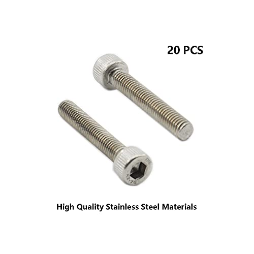 20 PCS Socket Head Cap Screws, TTZEZE 304 Stainless Steel Metric Machine Bolts Hex Socket Screw, Socket Drive Bright Finish Full Machine Threads for Shelf Chair Desk Install Repair (M5x16mm) - color: M5, size: 16mm