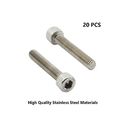 20 PCS Socket Head Cap Screws, TTZEZE 304 Stainless Steel Metric Machine Bolts Hex Socket Screw, Socket Drive Bright Finish Full Machine Threads for Shelf Chair Desk Install Repair (M5x16mm) - color: M5, size: 16mm