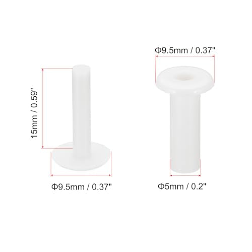PATIKIL M5x15mm Plastic Binding Post, 50 Sets Plastic Chicago Screws Binding Screw Rivet Post Press-on Buckle for Leather Scrapbook Photo Albums, White - color: White, size: M5x15mm