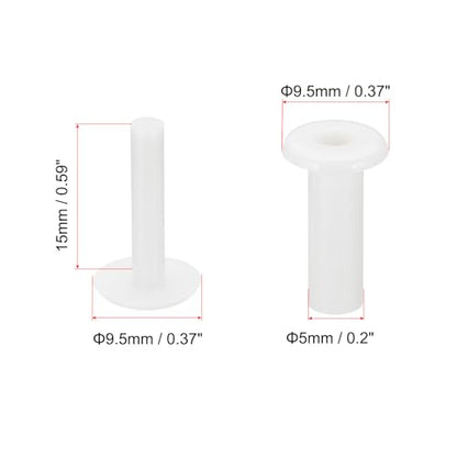 PATIKIL M5x15mm Plastic Binding Post, 50 Sets Plastic Chicago Screws Binding Screw Rivet Post Press-on Buckle for Leather Scrapbook Photo Albums, White - color: White, size: M5x15mm