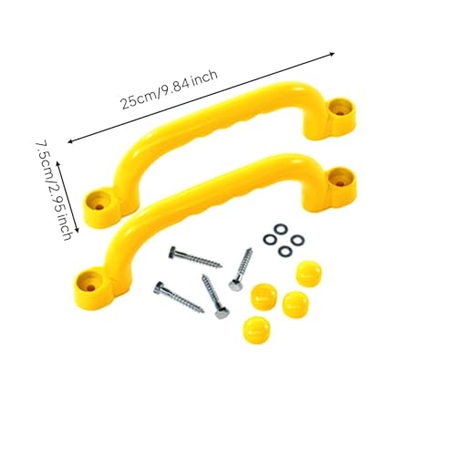 Menolana Children Climbing Handle Secure Playground Non Slip Grab Bar Ergonomic Playset Accessory Suitable for Garden Backyard Play Treehouse, Yellow - color: Yellow