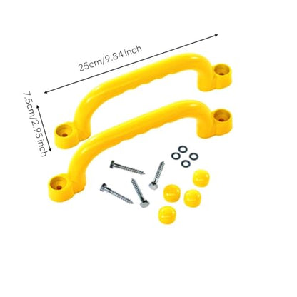 Vaveren Children Climbing Handle Non Slip Playset Ergonomic Outdoor Climbing Grab Bar Secure Hold Suitable for Treehouse Backyard Home Playground, Yellow - color: Yellow