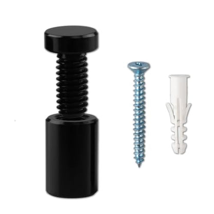 Sign Standoff 1/2" x 3/4", Solid Aluminum Sign Standoff Screws Mounting Hardware Polished Black for Glass Panel, Acrylic Panel,Pack of 4 - color: Black, size: 1/2"x3/4" 4 Pack
