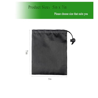 6-Pack Nylon Drawstring Bags with Toggle Closure - Multi-Size Cinch Sack Set for Travel Luggage Organization, Gym Gear, Shoe Storage, and Folding Blind Cane Pouch - Ditty Bags (5 x 7 Inch) - size: 5 x 7 Inch