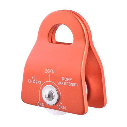 TRIWONDER 20kN Micro Climbing Pulley, Bearing Mobile Sheave Aluminum Fixed Eye Rock Rope Pulley for Rigging Lifting Hitch Tending - color: ‎03 20kN - Orange