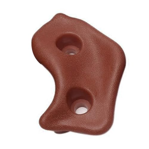 Alomejor 10PCS Rock Climbing Holds PE Rock Climbing Wall Holds 12.5 X 10cm Ergonomic Texture with Screws and Wrench for Indoor Outdoor Wall Kids Age 3+ - color: Coffee Color