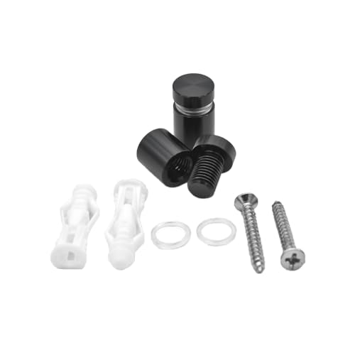 Aluminum Standoff Wall Mounts Screws, Black 12 Packs 1/2 x 1/2 Inch | aluminum Sign Standoff screws, Standoff Mounting Hardware, Wall Spacers, For Acrylic frames Signs, black - color: Black