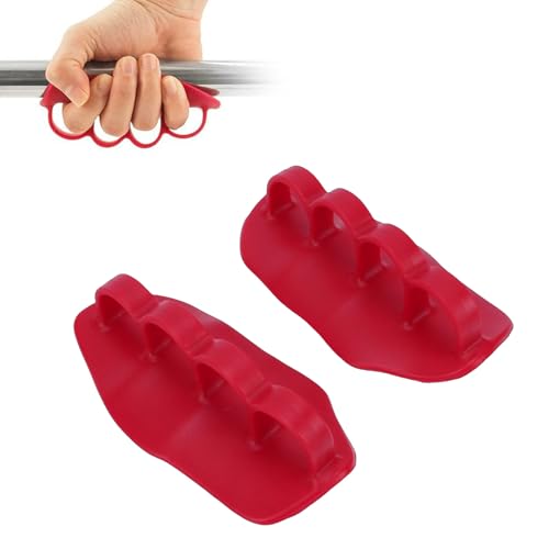 Generic Non Slip Workout Grips Rubber Finger Sleeve Pads for Enhanced Grip Stability and Safety in Gym Fitness Training Red 2 Pack
