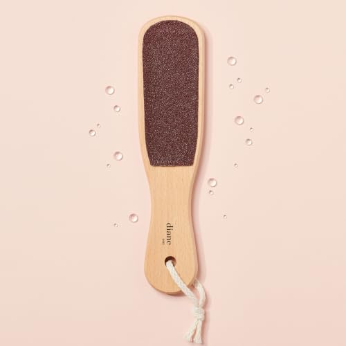 Diane 2-Sided Foot File Callus Remover for Feet, Wooden Handle Pedicure Tool, Foot Scrubber & Heel Scraper for Dead Skin, Dry Cracked Feet & Smoothing Heels, Wet or Dry Use, 10" x 2 3/8", 100/80 Grit