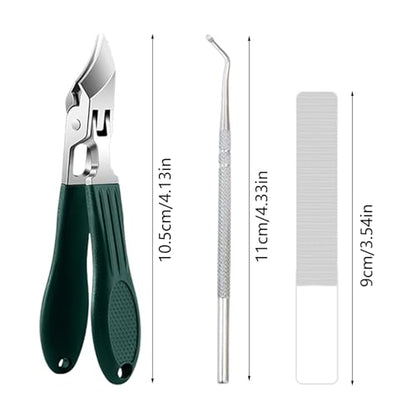 Angled Nail Clippers Heavy Duty Portable Nail Trimmer | Stainless Steel Toenail Trimmer for Kids Adults Seniors Men Women Home Office School Travel Fingernails - color: Green
