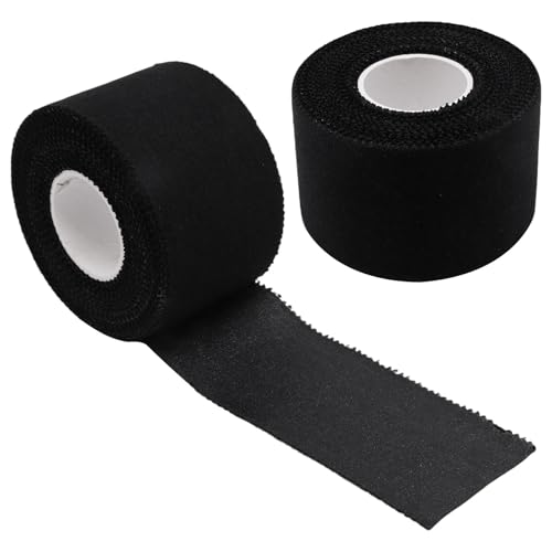 Athletic Sports Tape 1.5 Inch x 30ft, Elastic Athletic Wrist Ankle Tape Roll (2 Rolls, Black, 1.5 Inch x 10 Yards) - color: Black